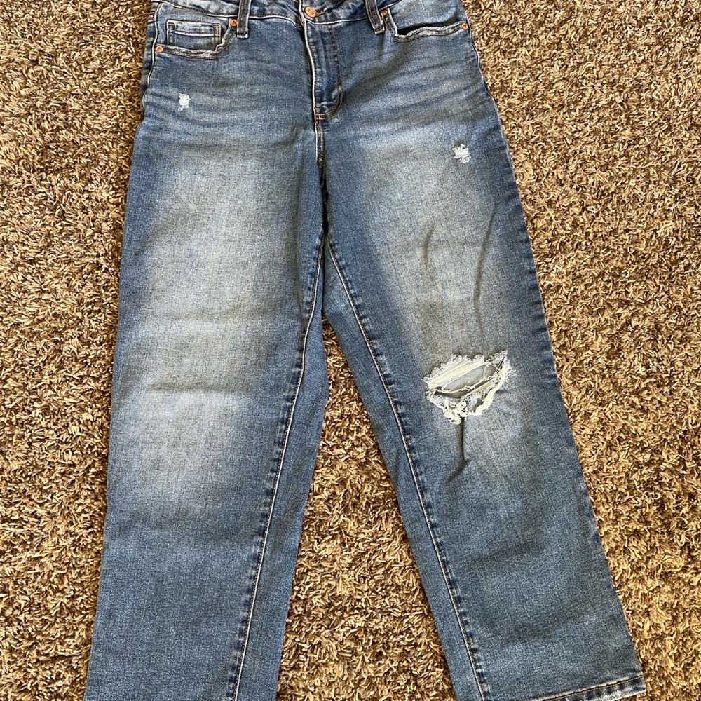 Maurices Blue Cropped Boyfriend Jeans